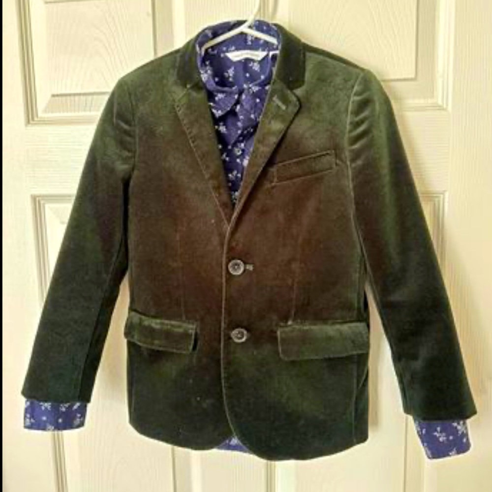 J. Crew boys blazer green velvet 8